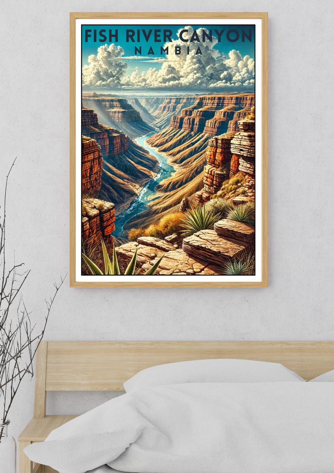 Fish River Canyon Namibia Desert Gorge Vintage Retro Travel Poster - Image 5
