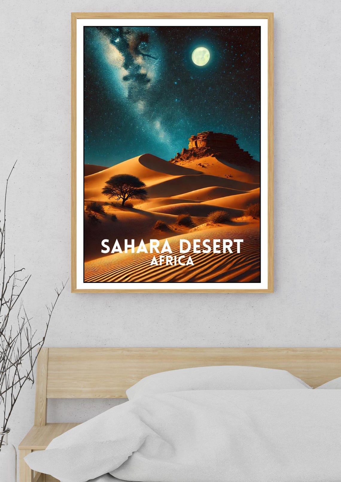 Sahara Desert Africa Moonlit Dunes Milky Way Night Sky Poster - Image 5