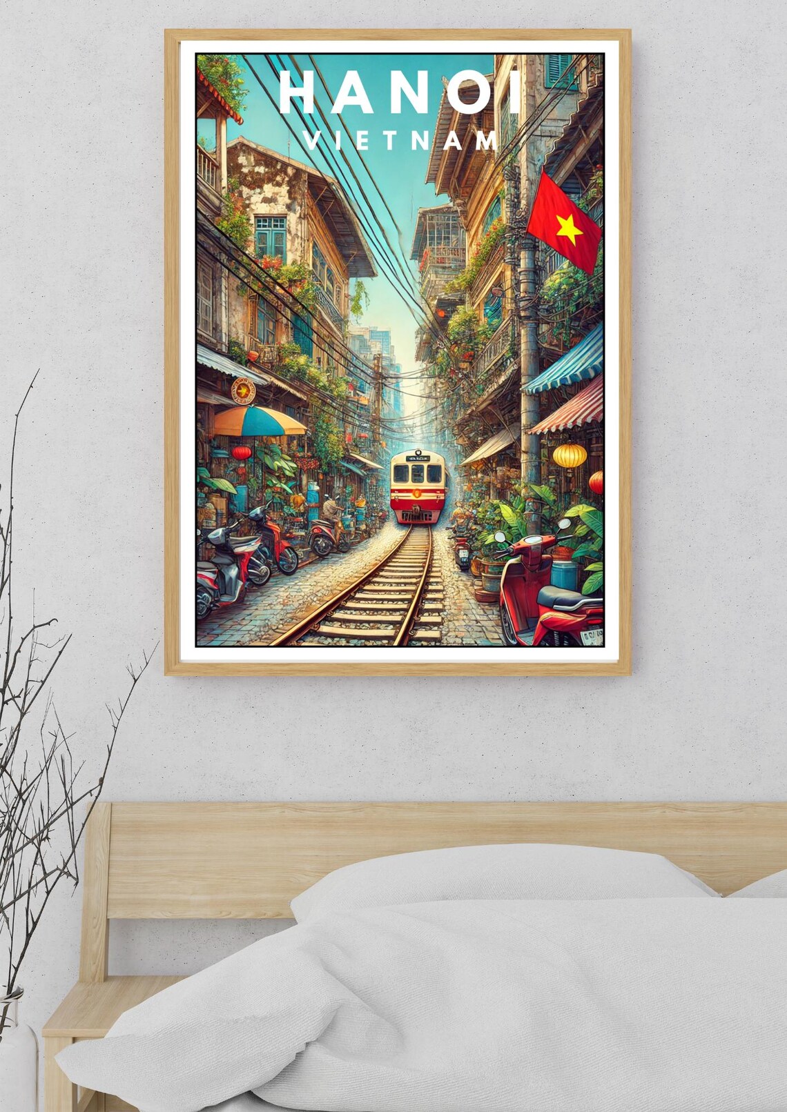 Hanoi Travel Poster, Vietnam Railway Street Art - Image 5