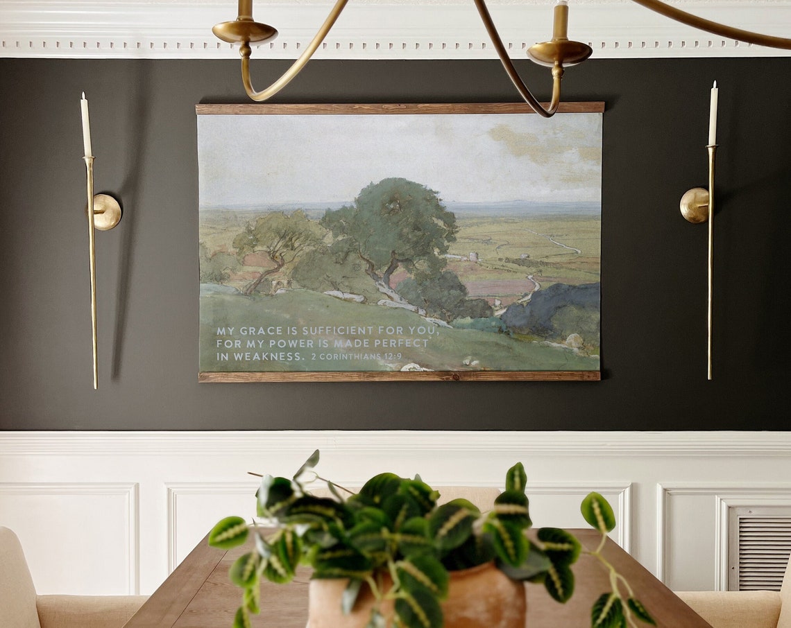 Extra Large Vintage Scripture Wall Art My Grace Is Sufficient For You 2 Corinthians 129 Vintage Scripture Art 402 - Image 3