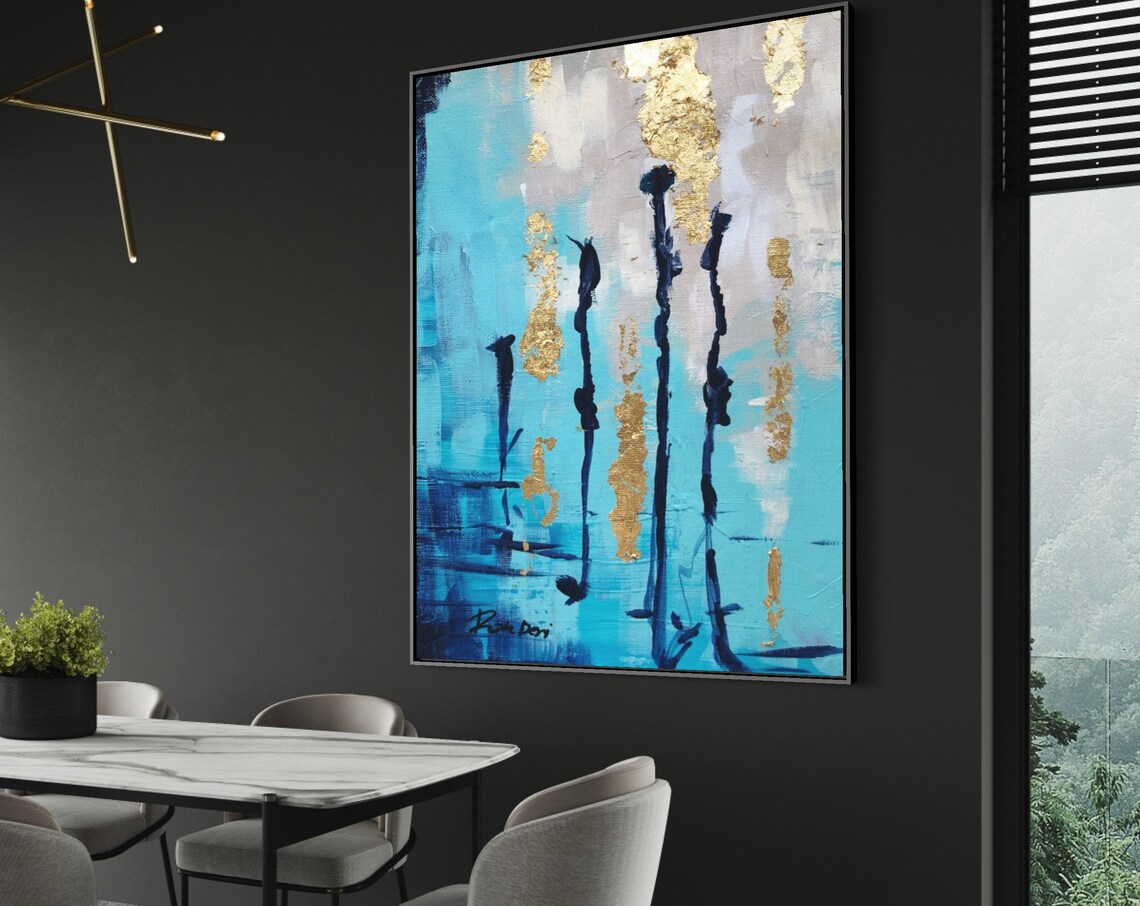 Blue Abstract Art, Oversized Abstract Wall Art Print - Image 2