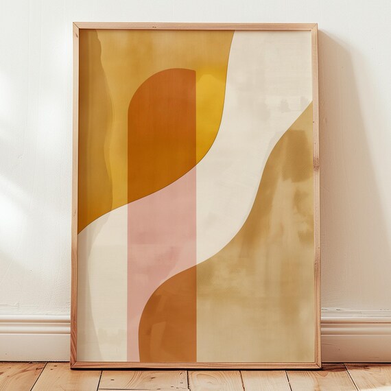 Yellow Abstract Wall Art Geometric Minimalist Print