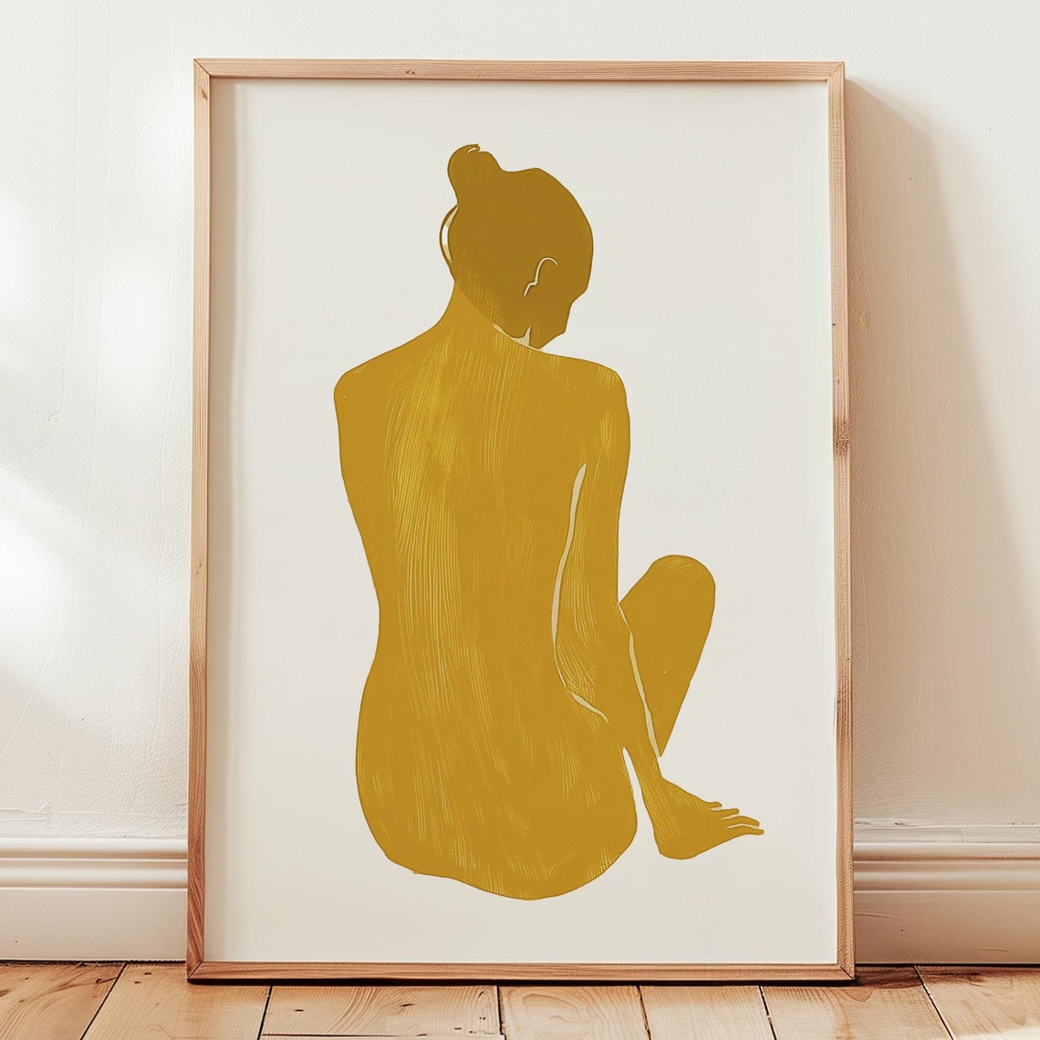 Boho Woman Art Print Minimalist Midcentury Modern Wall Hanging