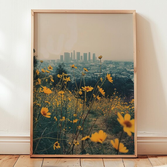La Flowers Photography Print Cityscape Botanical Wall Art
