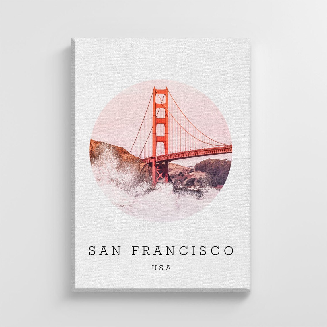 San Francisco Golden Gate Bridge Illustration Art Print