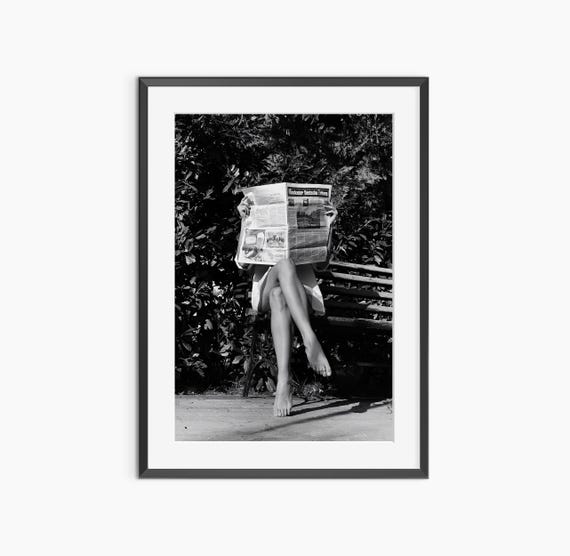 Newspaper Prints Photography Fashion Print Poster Black And White Wall Art Museum Quality