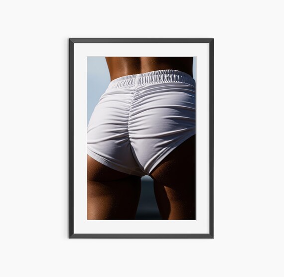 Woman in White Shorts Sunlit Artistic Fashion Body Photo Poster