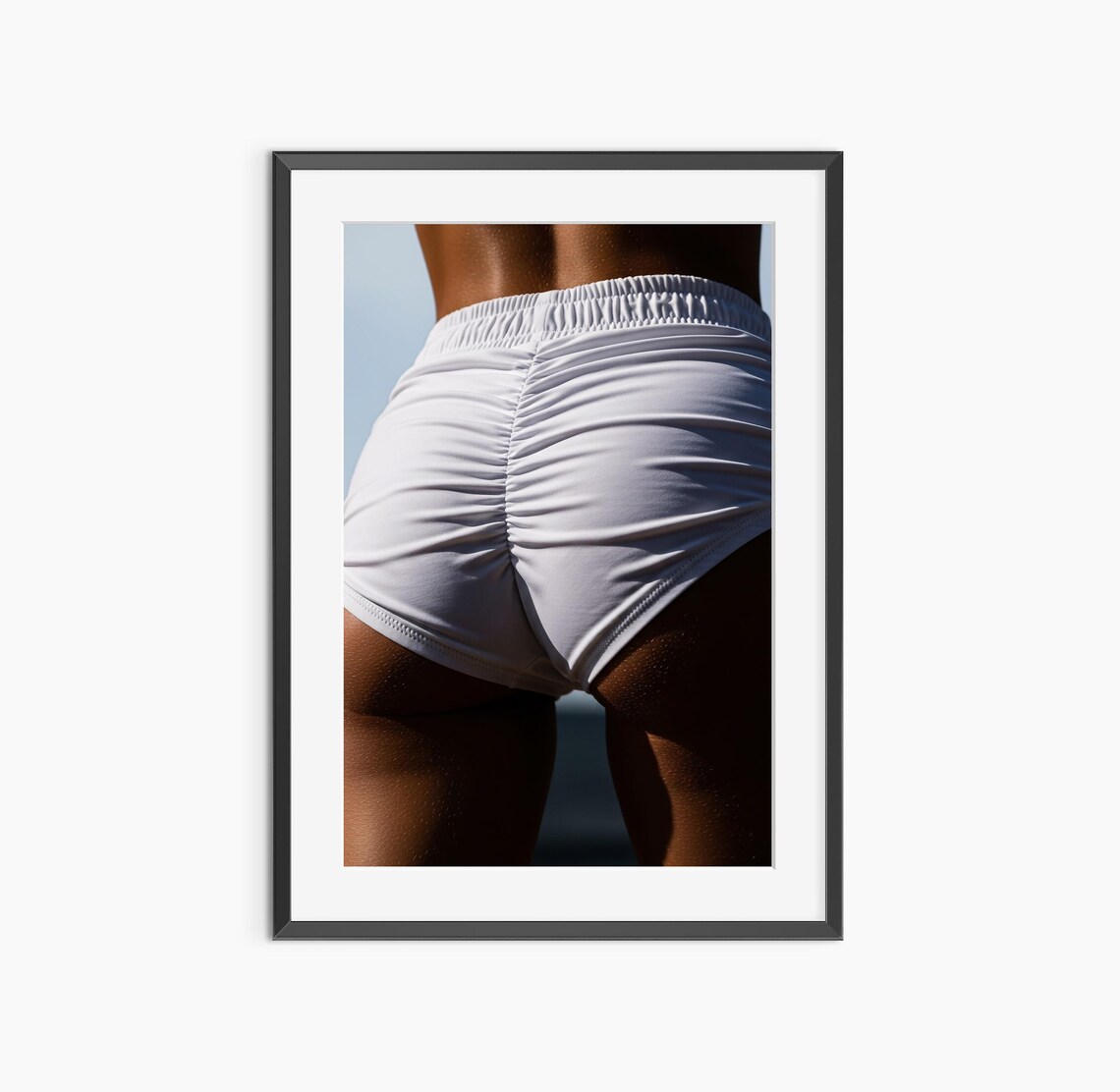 Woman in White Shorts Sunlit Artistic Fashion Body Photo Poster