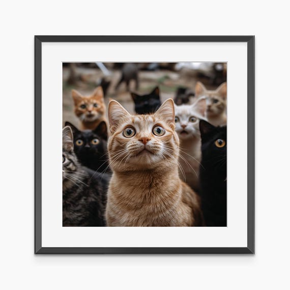 Orange Cat Photography Prints Poster Print Funny Fine Art Wall Museum Quality