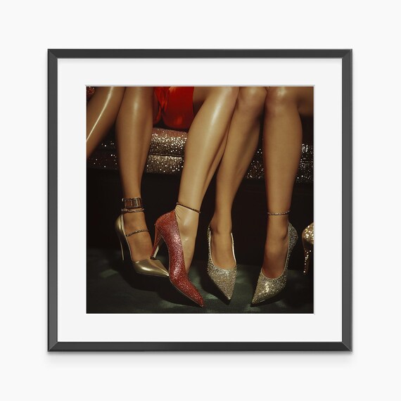 Glittering High Heels Close Up Glamorous Fashion Photo Wall Art