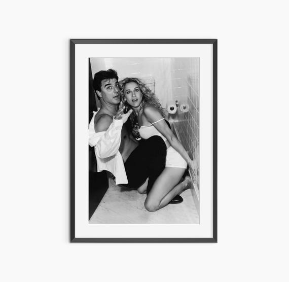 Carrie Bradshaw Mr Big Photography Prints Sex And The City Fashion Print Black White Wall Art Museum Quality Poster
