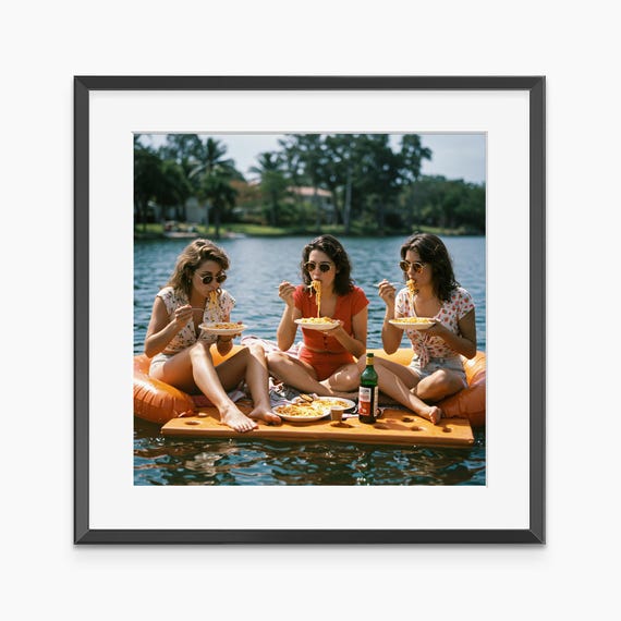 Eating Spaghetti Photography Prints Fashion Wall Art Room Decor Fine Print Museum Quality Poster