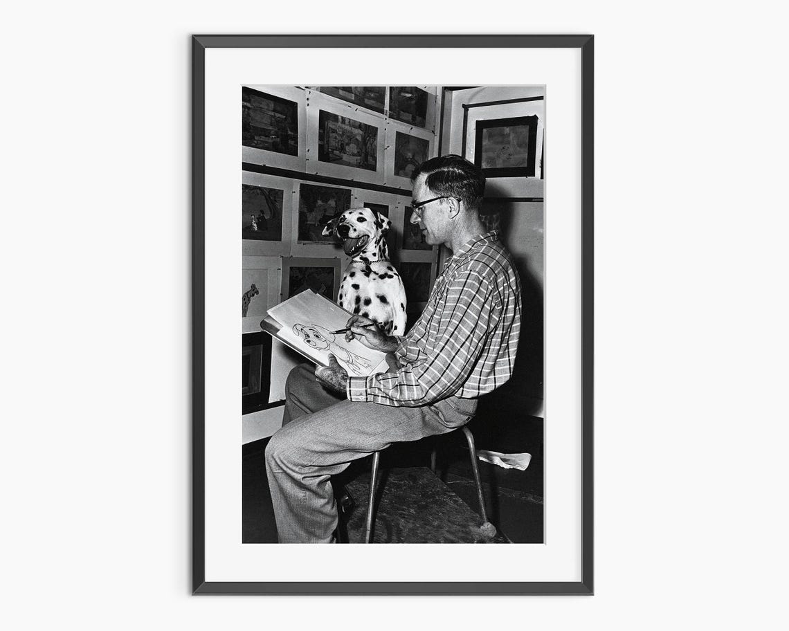 101 Dalmatians Disney Animator Dalmatian Behind The Scenes Photo Print