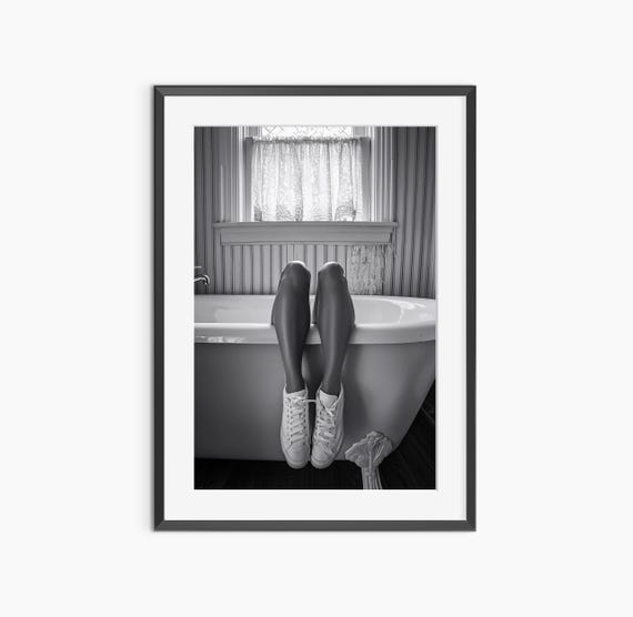 Bathtub Print Photography Prints Bathroom Wall Art Fashion Poster Black And White Museum Quality