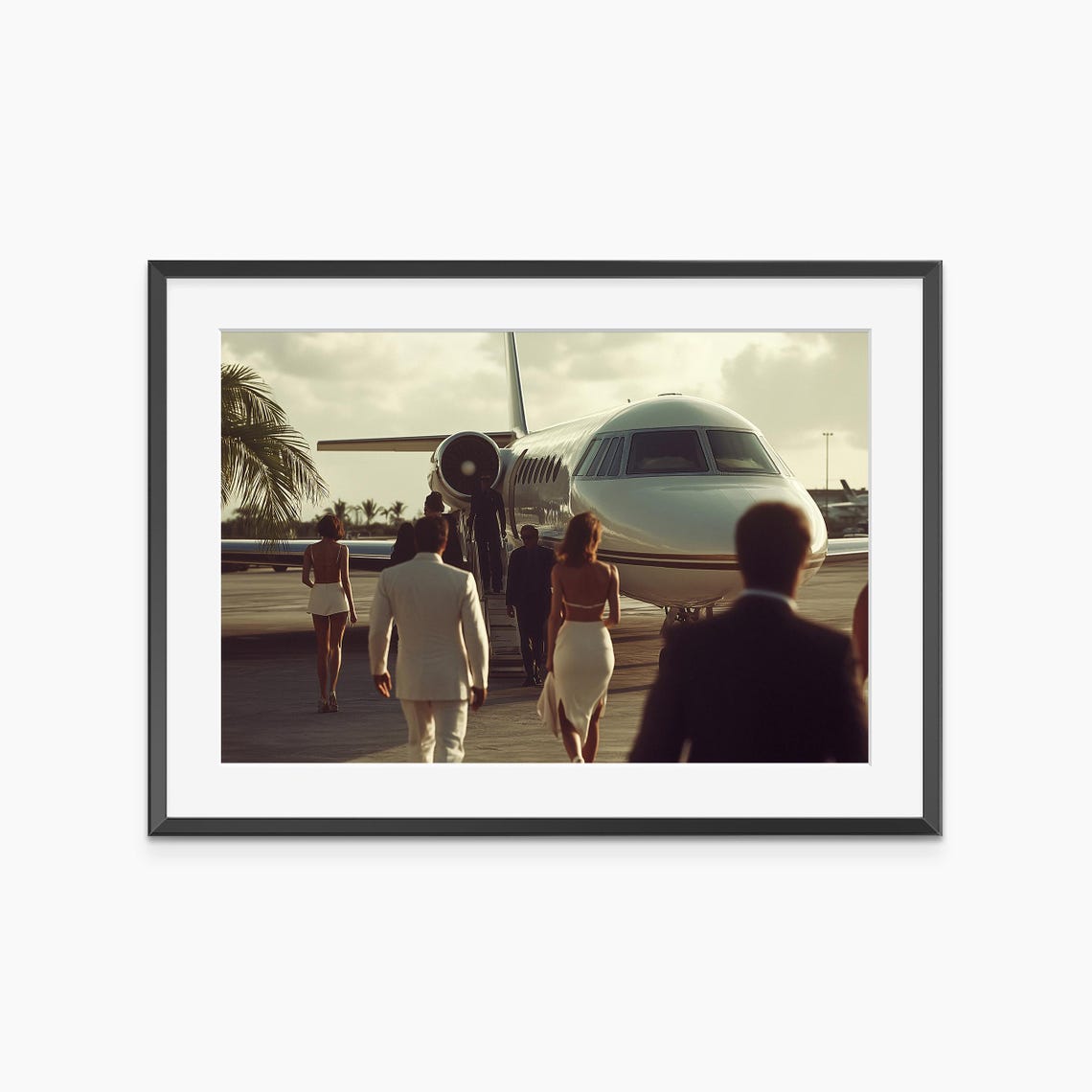 Old Money Private Jet Vintage Airport Luxury Lifestyle Photo Poster