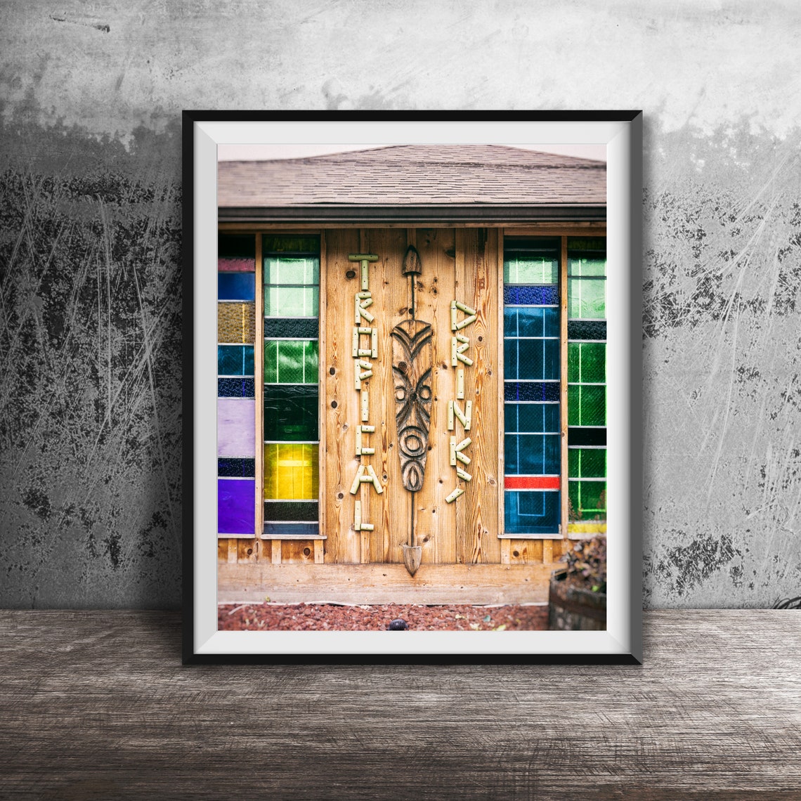 Hala Kahiki Tiki Bar Tropical Drinks Wooden Sign Photo Poster