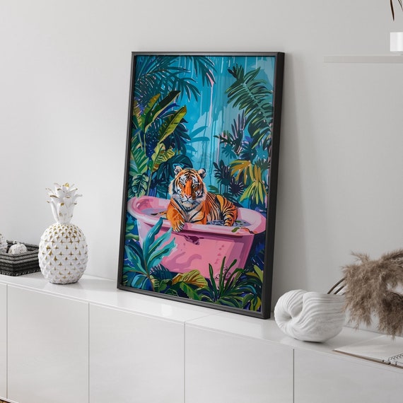 Maximalist Poster Eclectic Wall Art Feminist Wall Decor Wall Art Colorful Poster Trendy Tiger