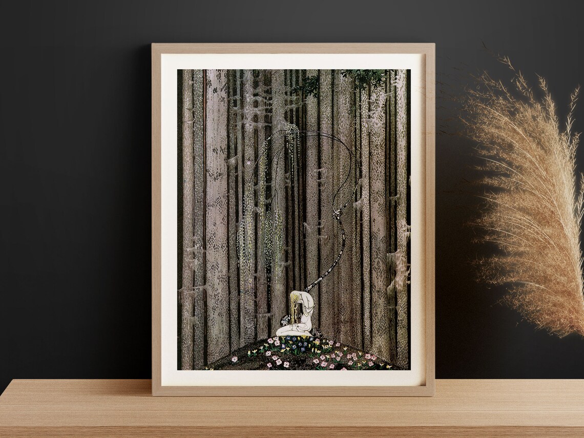 Vintage Art Nouveau Thick Wood Fine Art Print - Image 3