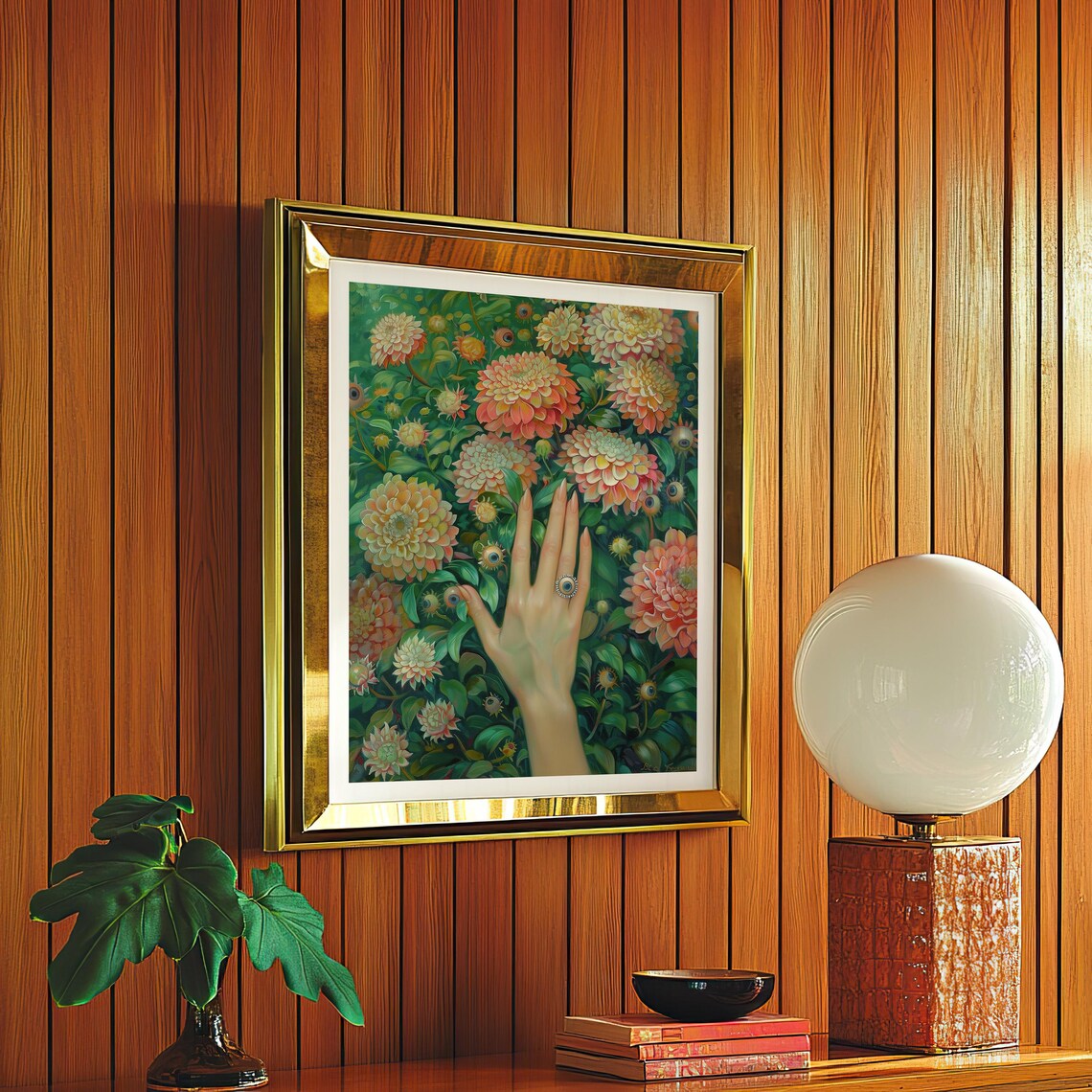 Surreal Flower Eyeballs Art Print, Weird Botanical - Image 2