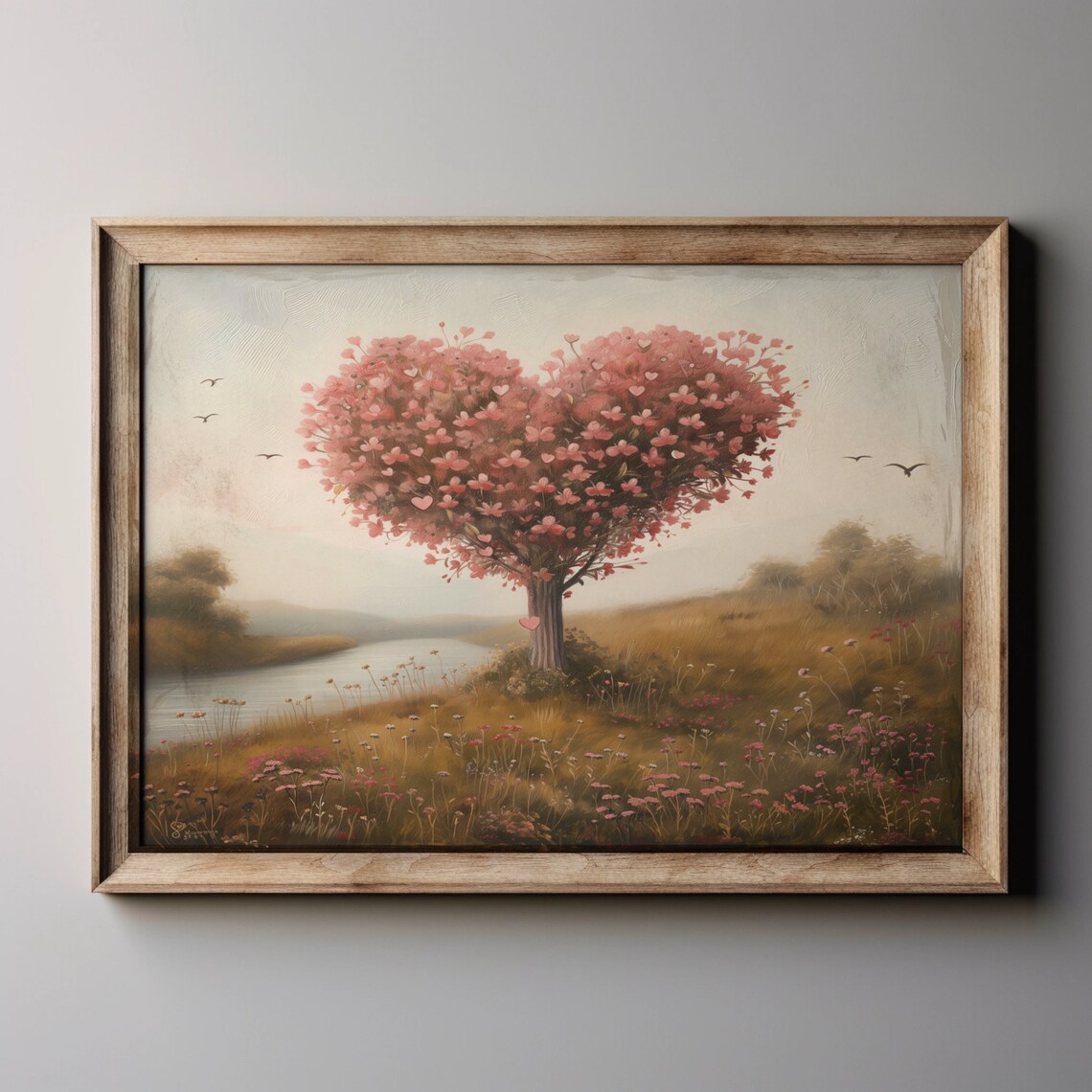 Valentines Tree, Romantic Home Decor Art Print