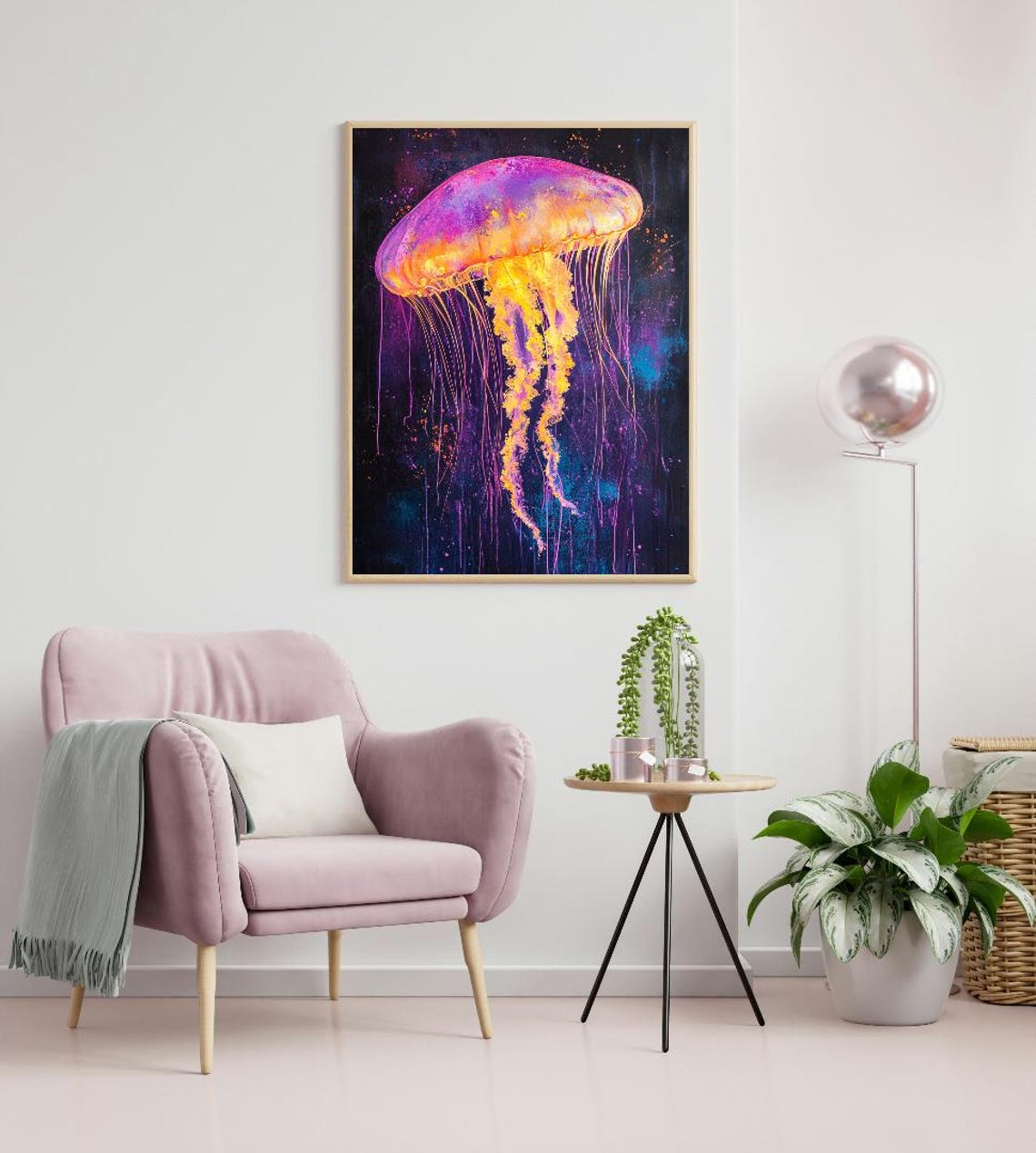 Colorful Jellyfish Wall Art