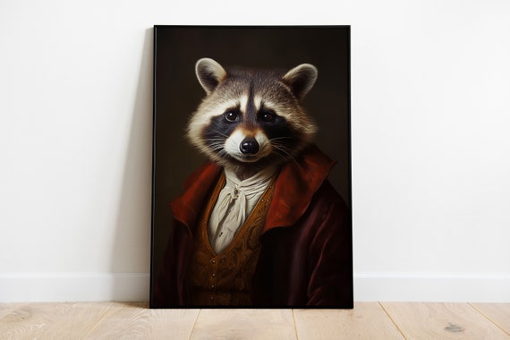 Renaissance Raccoon Portrait Art Print