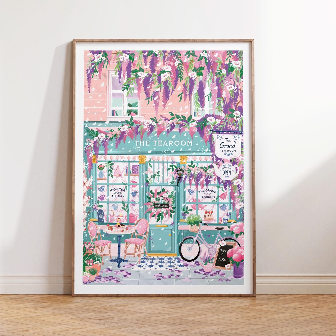 Tearoom Cafe Wisteria Afternoon Tea Art Print - Image 2