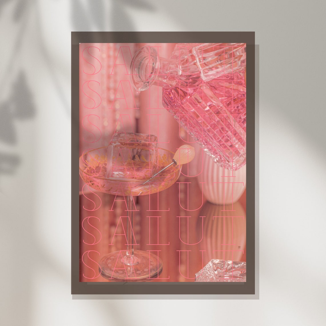 Retro Salut Cheers Art Print Preppy Bar Cart Art Decor Trendy Bar Art Aesthetic Girly Bar Cart Art Cocktail Art Retro Bar Wall Art