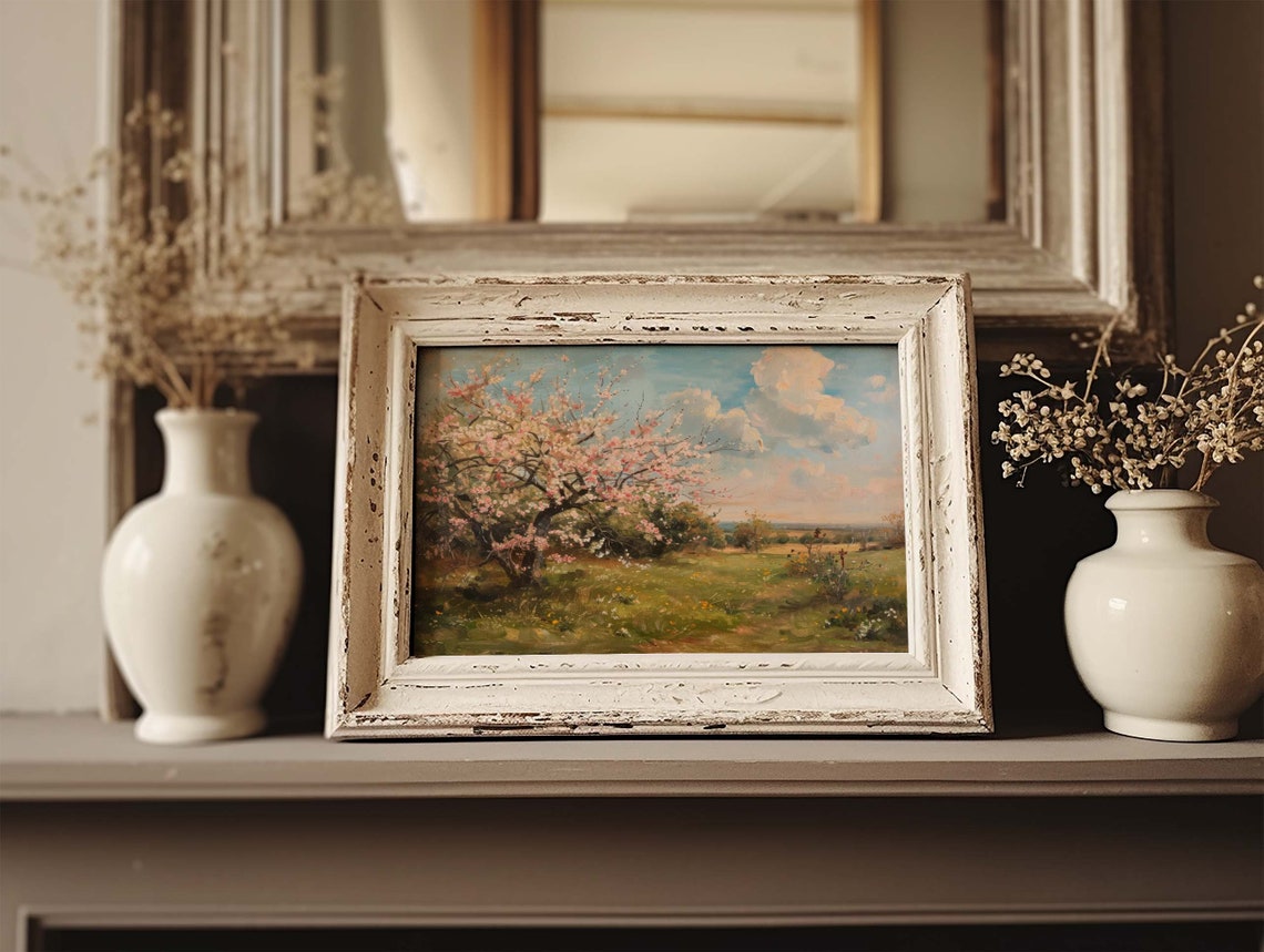 Cherry Blossom Vintage Style Art Print, Spring Decor - Image 2