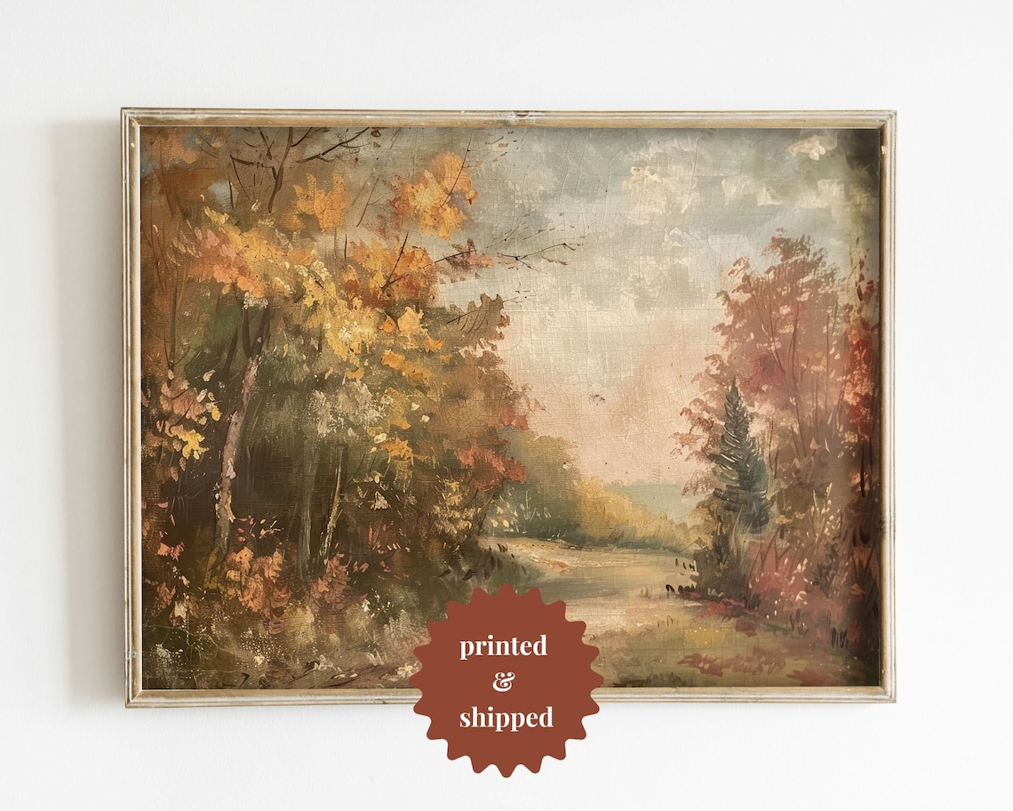 Autumn Landscape, Vintage Style Art Print