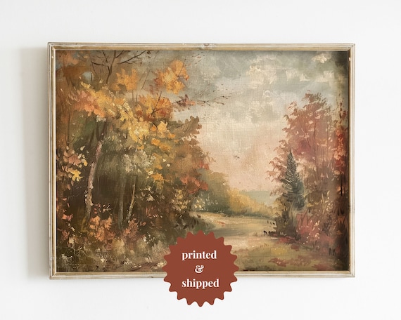 Autumn Landscape, Vintage Style Art Print