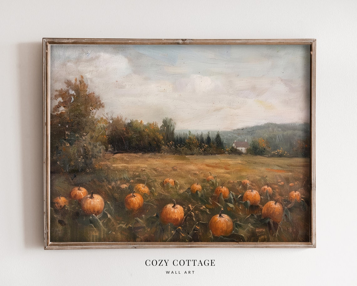 Pumpkin Field - Vintage Style