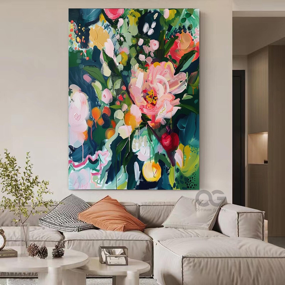 Abstract Garden Flower Art Print, Spring Living Room Decor - Image 4