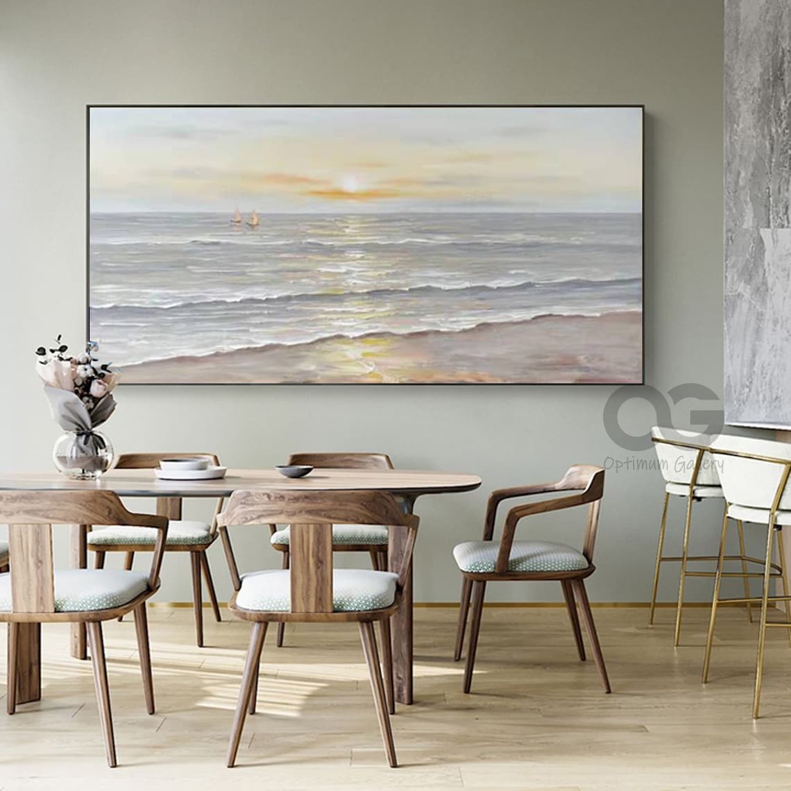 Ocean Sunset Abstract Sea Landscape Art Print - Image 5