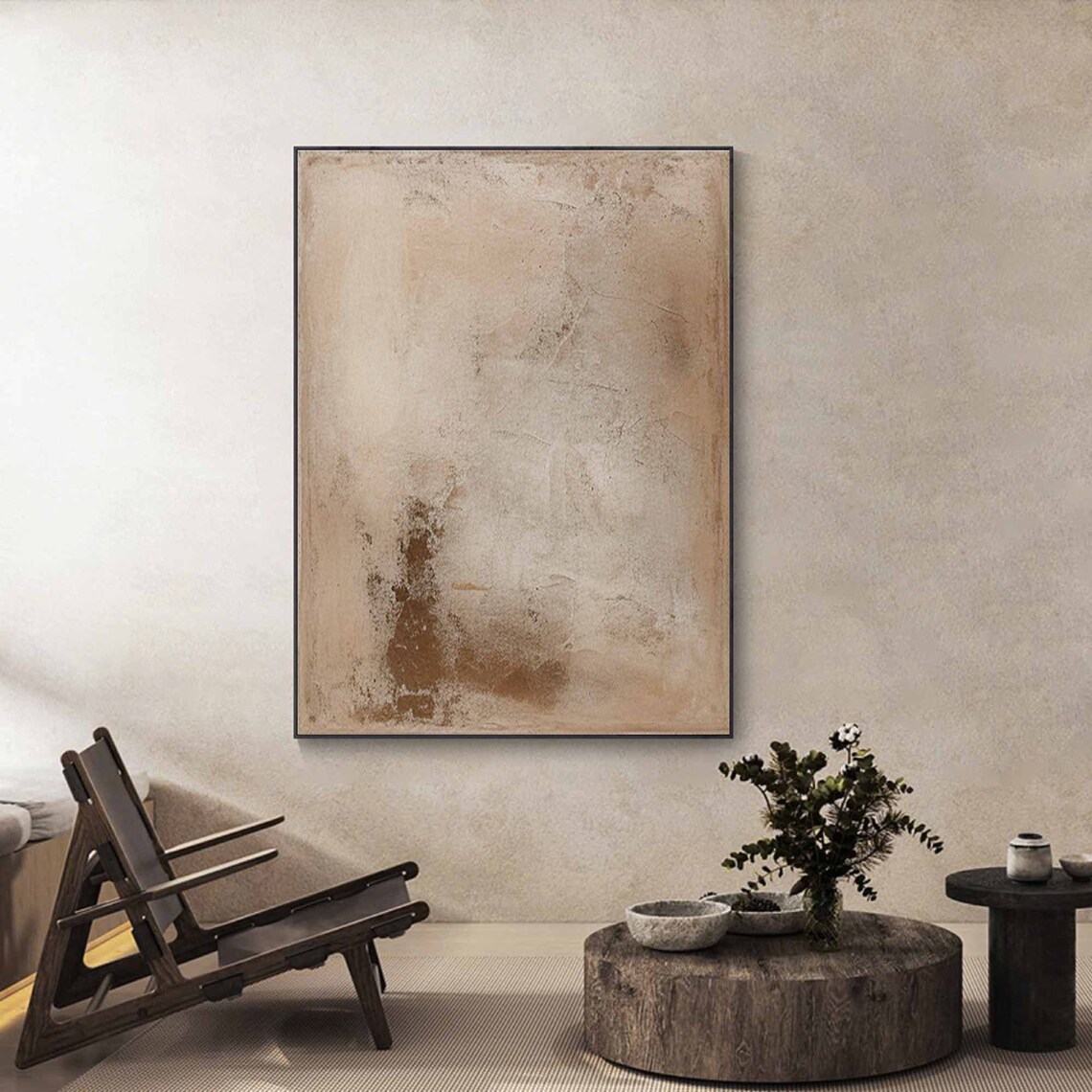 Beige Abstract Wabi-Sabi Art Print, Neutral Texture - Image 4