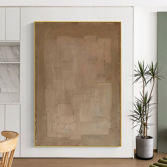 Large Brown Abstract Painting Brown Wabi Sabi Wall Art Brown Minimalist Wall Art Original Brown Texture Painting Neutral Wall Decor