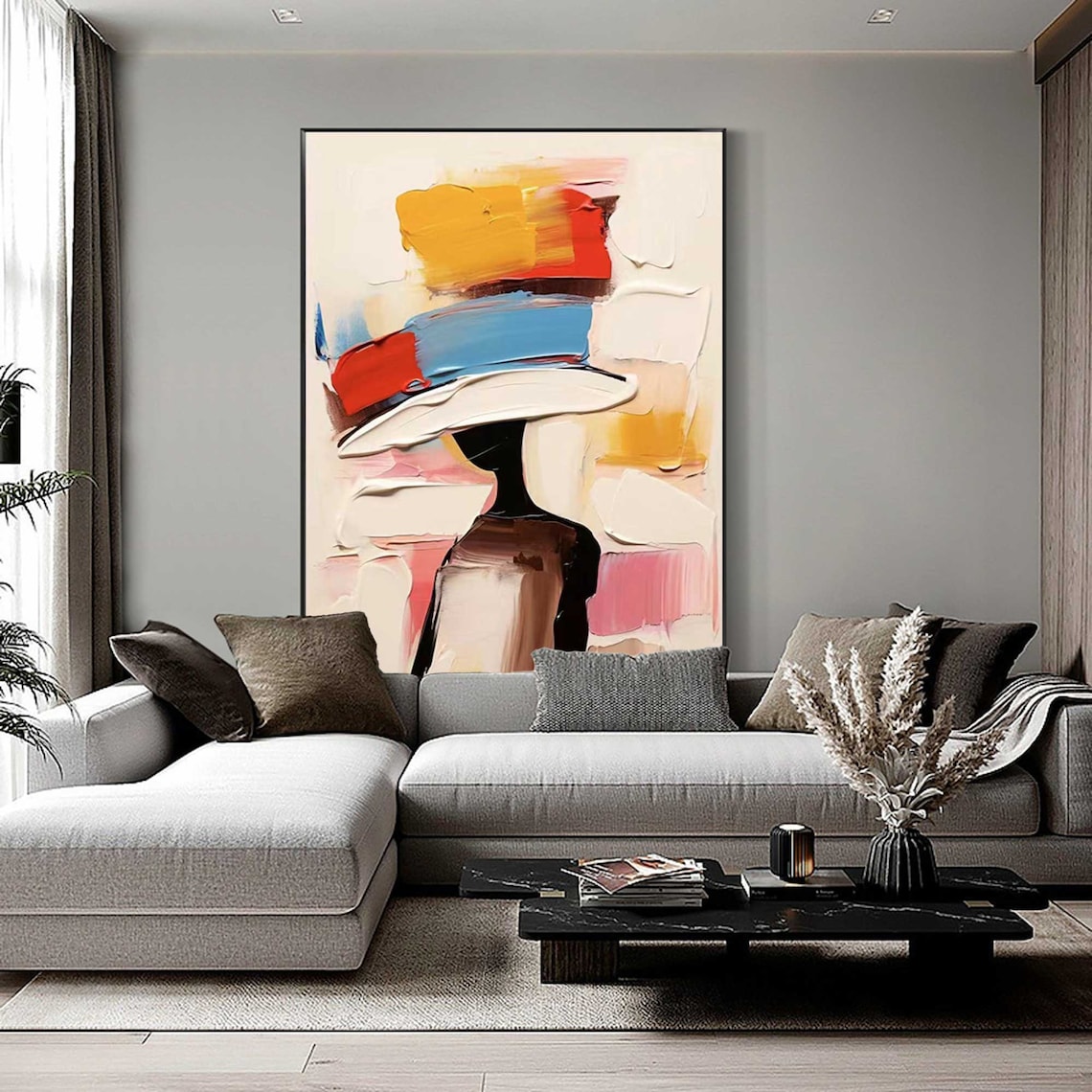 Abstract Colorful Faceless Lady Portrait Art Print - Image 2
