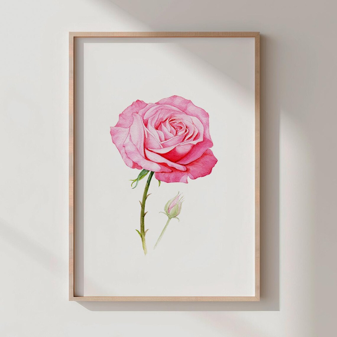 Watercolor Rose Print Floral Botanical Wall Art