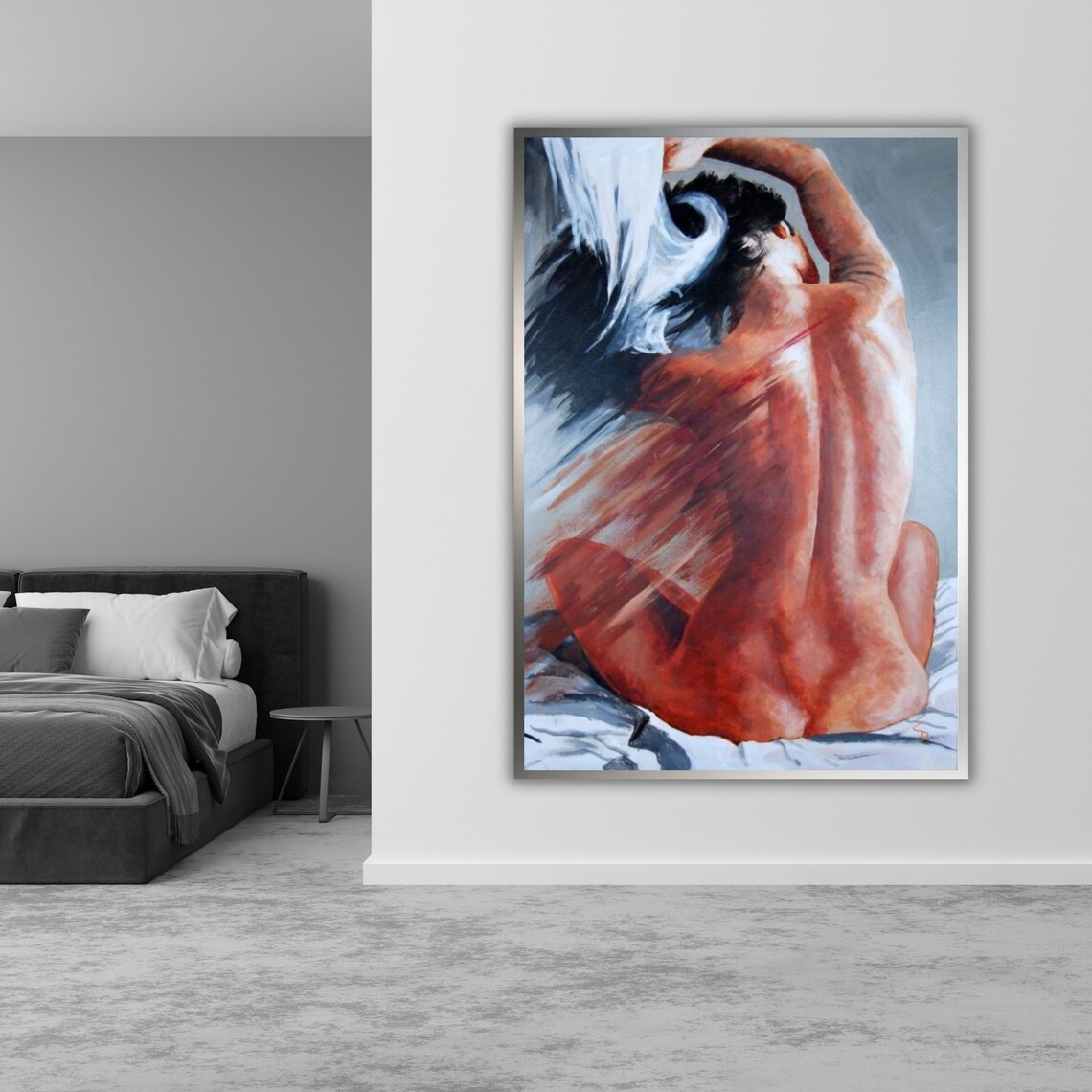 Seated Woman Figure Oil Painting Warm Tones Figurative Wall Poster - Image 3