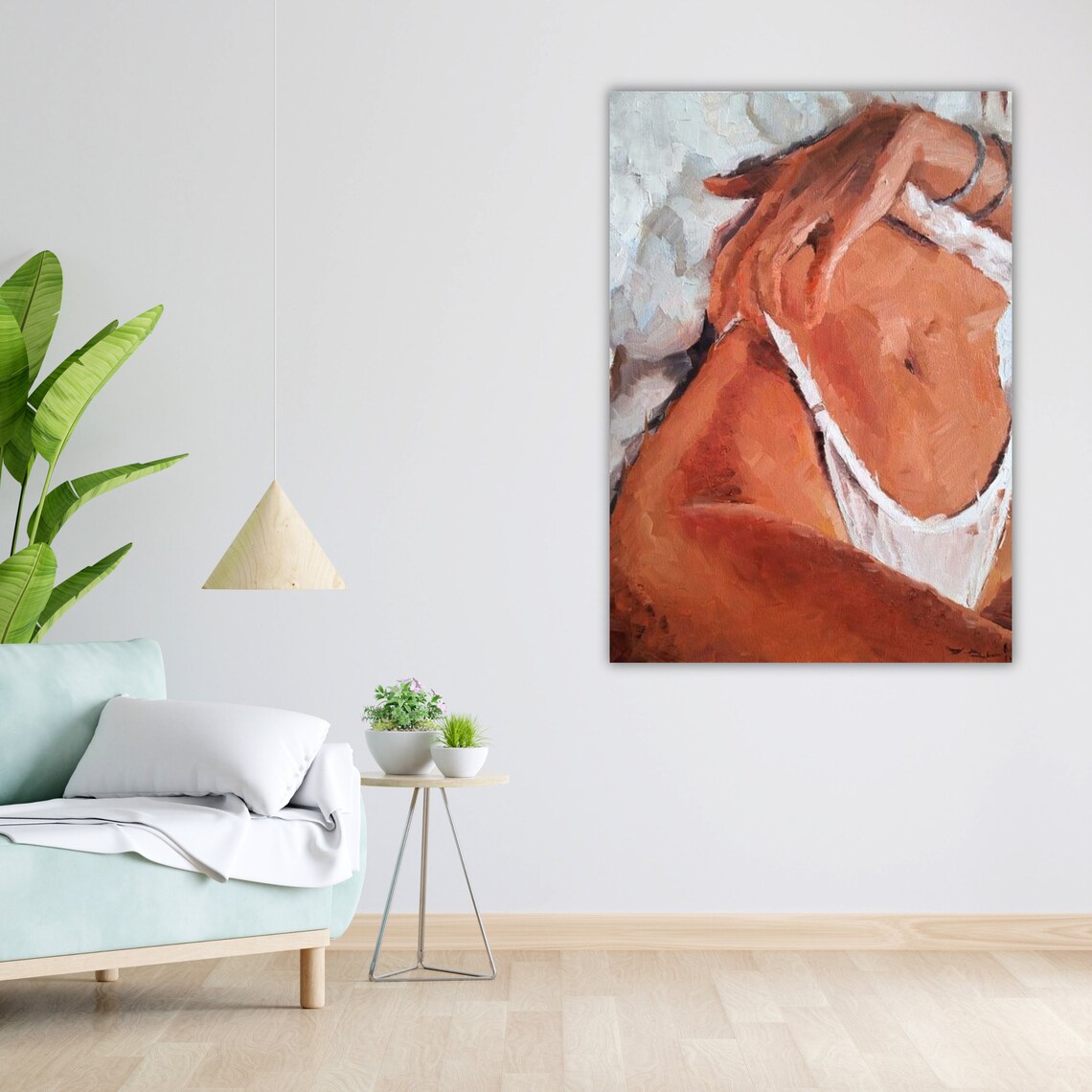 Sensual Female Torso Oil Painting Warm Tones Figure Art Poster - Image 5