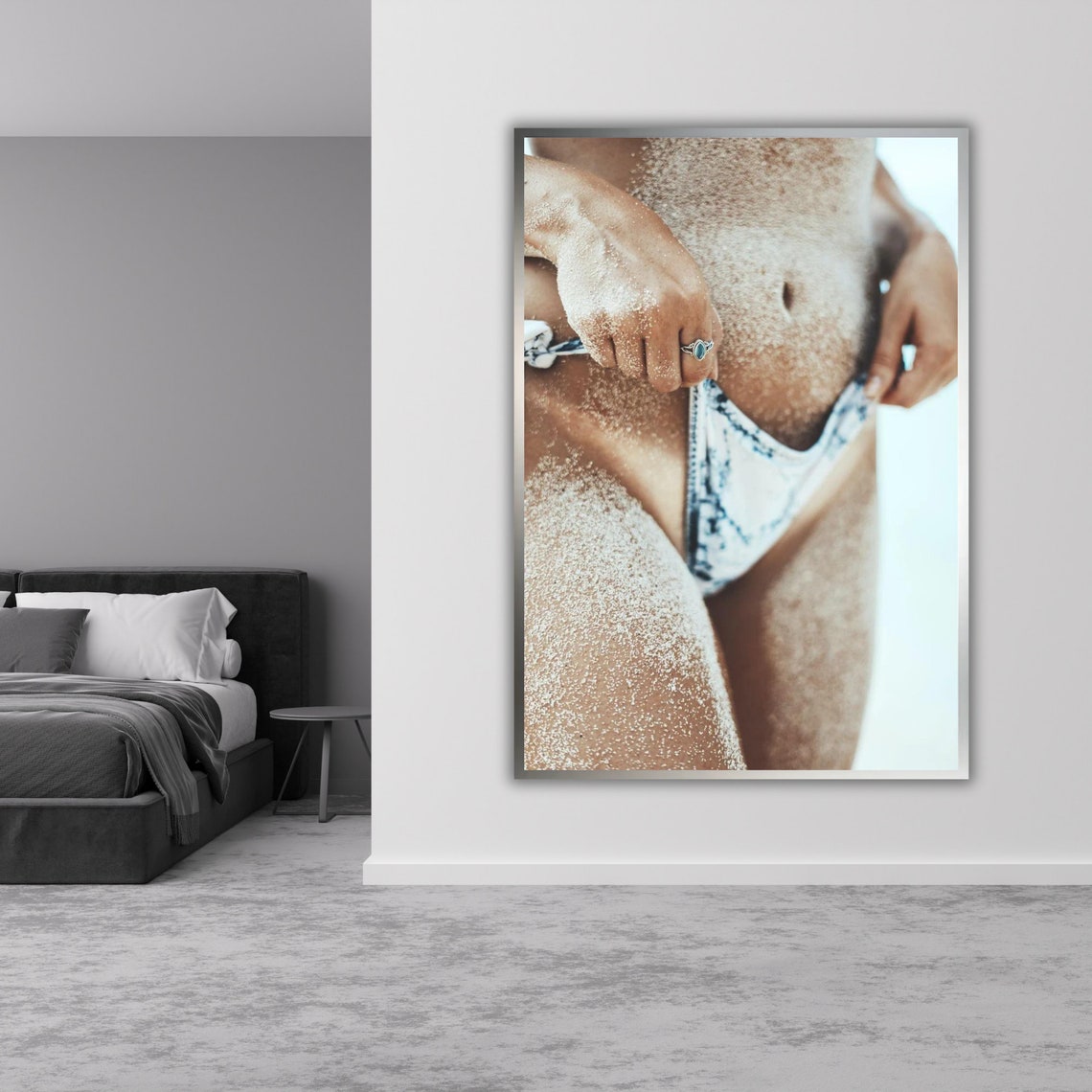 Sensual Woman Sand Covered Bikini Body Beach Close Up Art Poster - Image 4