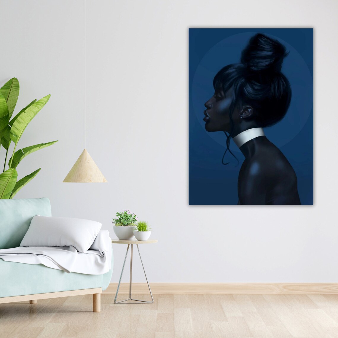 Ethnic Art Print African Woman Ready To Hang Framed Wall Decor Cultural Home Decor Wall Art - Image 4