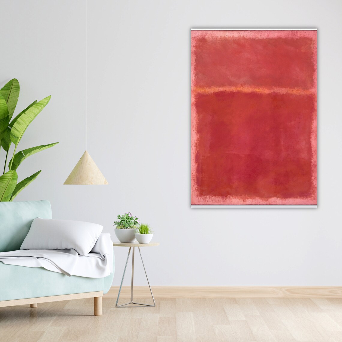 Vibrant Rothko Red Orange Art Print Abstract Wall Decor Ready To Hang Framed Modern Painting - Image 5
