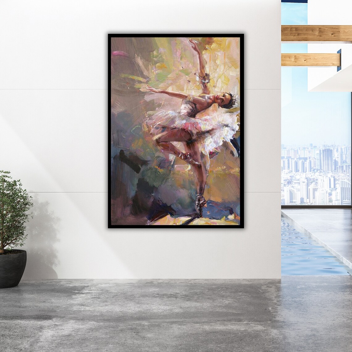 Elegant Ballerina In White Tutu Impressionist Dance Oil Painting Poster - Image 3