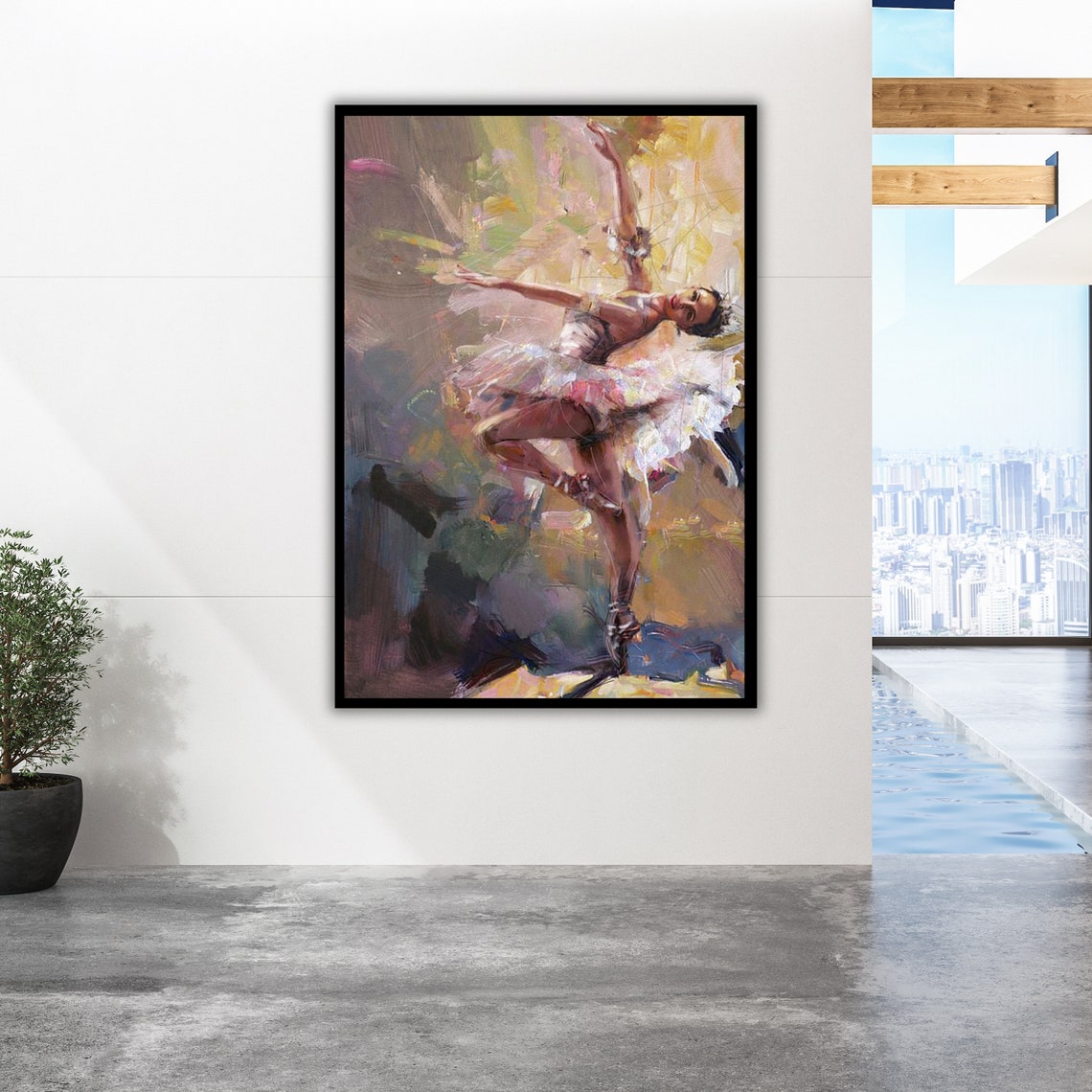 Whispers Of Ballet Art Print Ready To Hang Framed Ballerina Wall Decor - Image 3