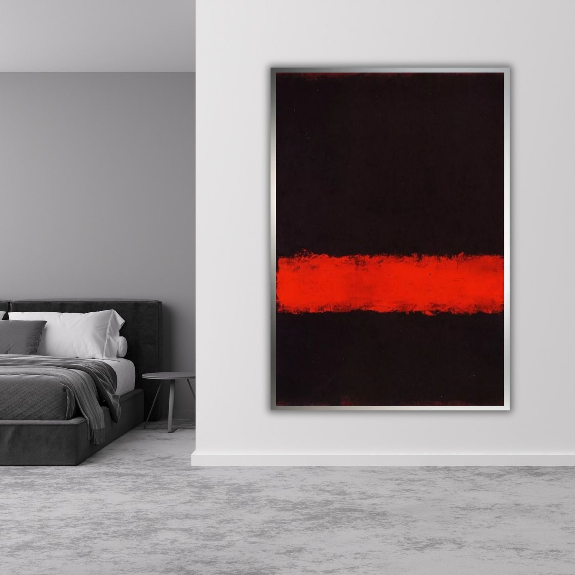 Mark Rothko Style Black Red Band Dramatic Abstract Art Poster - Image 5