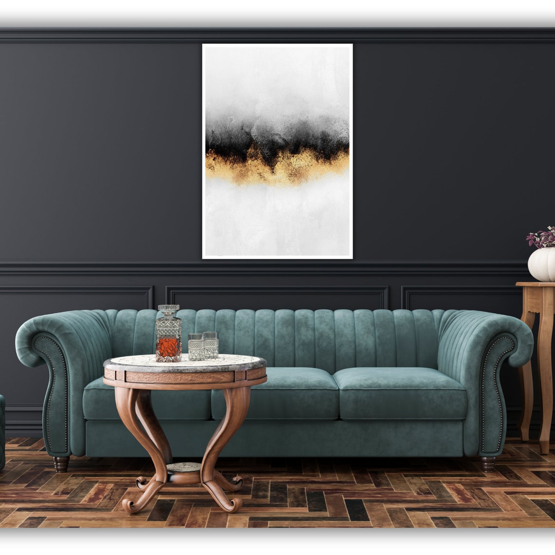 Abstract Sky Art Print Ready To Hang Framed Wall Decor Modern Artwork - Image 4