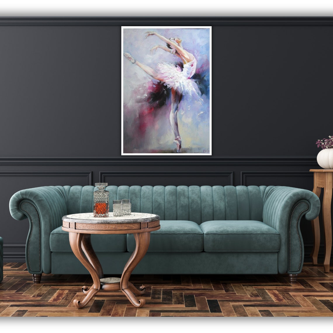 Ballerina Oil Painting On Ballet Dancer Artwork Dance Studio Wall Decor Gift For Ballerina Ballet Lover Gift - Image 3