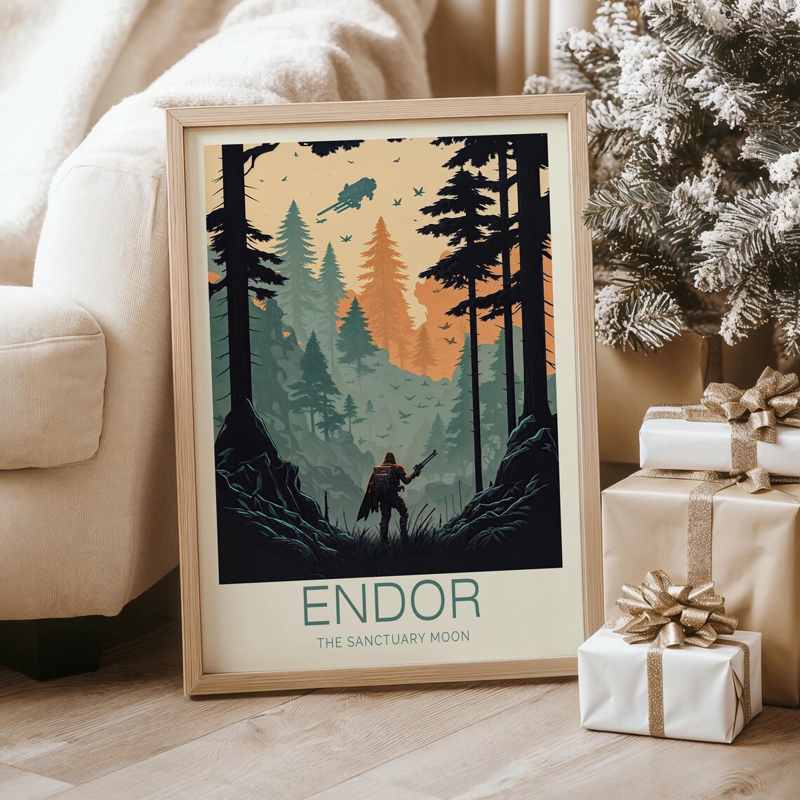 Star Wars Endor The Sanctuary Travel Poster Forest Moon Of Endor Print Home Decor Birthday Gifts Custom Travel Poster - Image 3