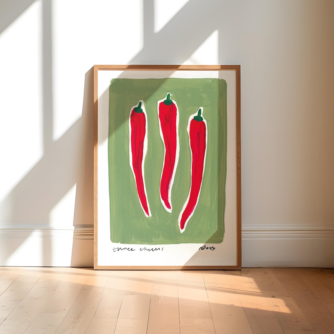 Chilli Painting Abstract Kitchen Art Print